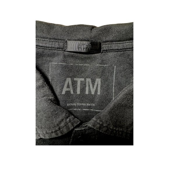 ATM Anthony Thomas Melillo Men's Polo Shirt Antique Wash Black Size M - Picture 3 of 6